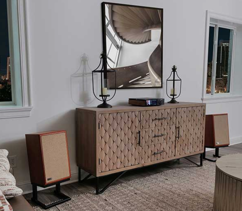 KLH AUDIO Model Three Bookshelf Speaker - West African Mahogany w/ Old World Linen Grille