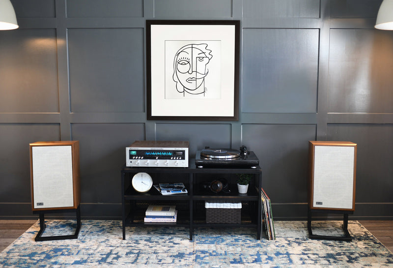 KLH AUDIO Model Three Bookshelf Speaker - Walnut w/ Stonewash Linen